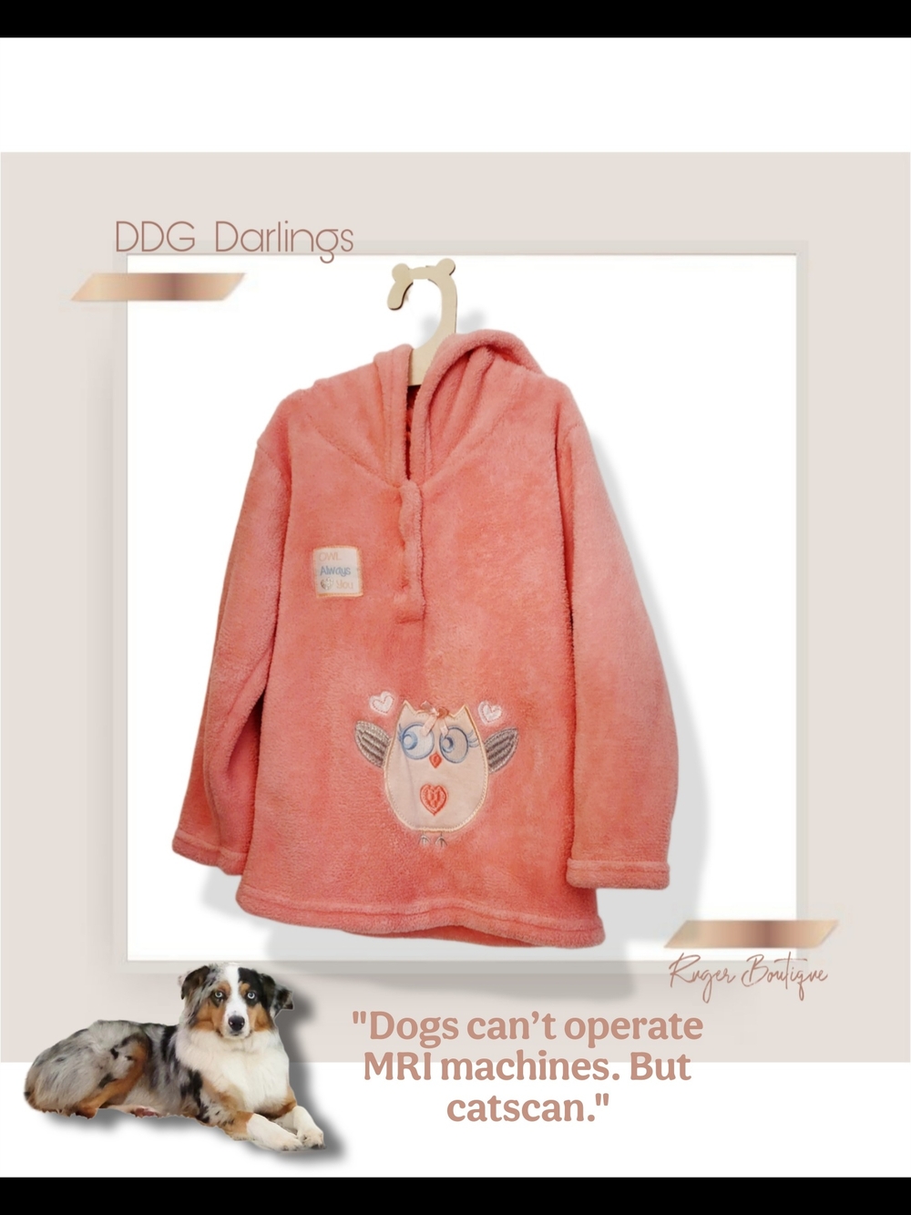 🌿DDG Darlings Girls 4T Pink Coral Fleece Hooded Owl Tunic Pullover Sweater - Picture 10 of 10